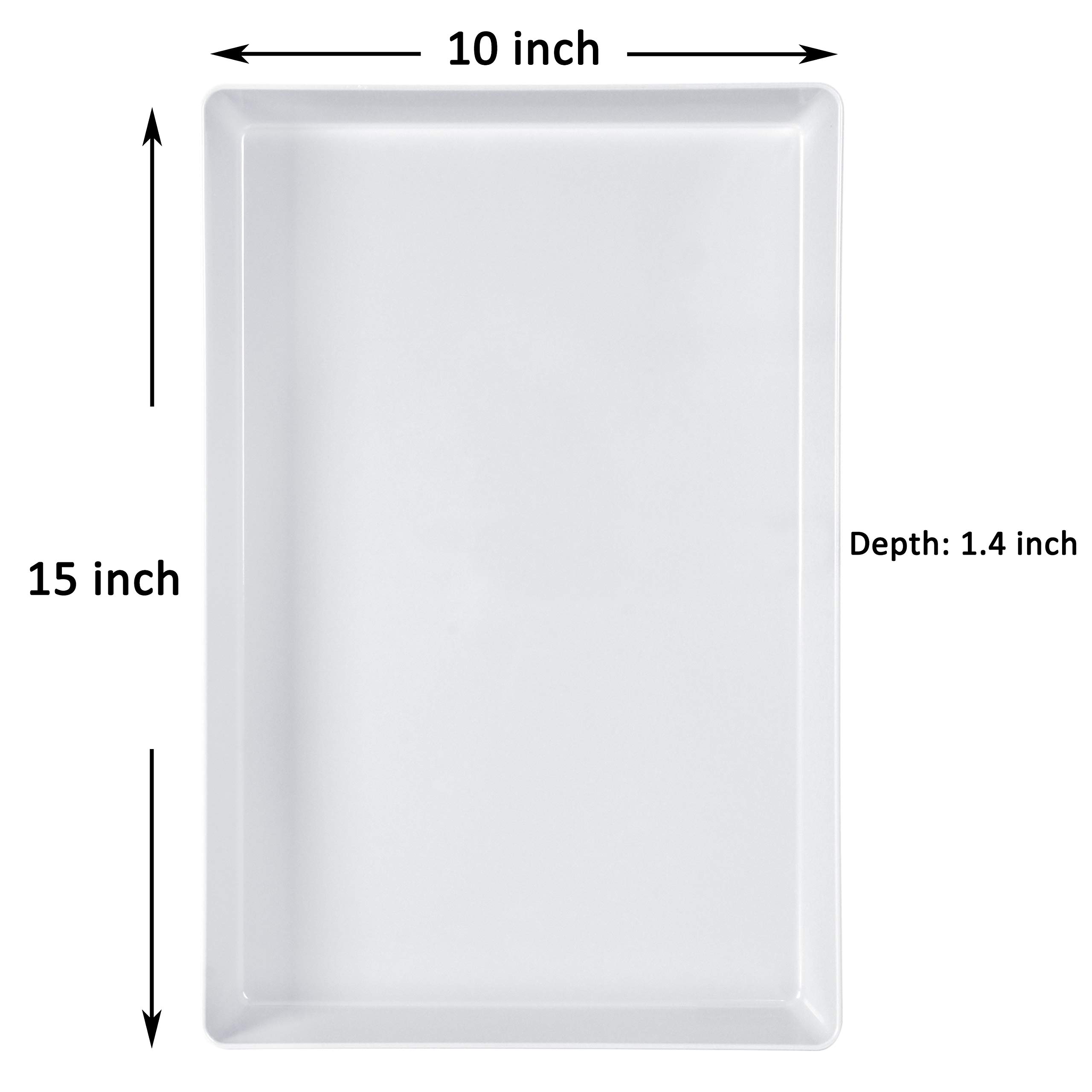 Youngever 3-pak plastikowych tacek do serwowania, talerz do serwowania na imprezy, wytrzymały materiał ABS, 38 x 25 cm (szary)