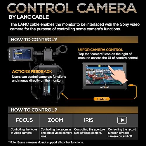 Miniatura 5 de Monitor de campo en cámara de 7 pulgadas, 2000 nits de alto brillo con HDMI 4K y 3G-SDI Prots, monitor de pantalla táctil de video DSLR 1920x1200