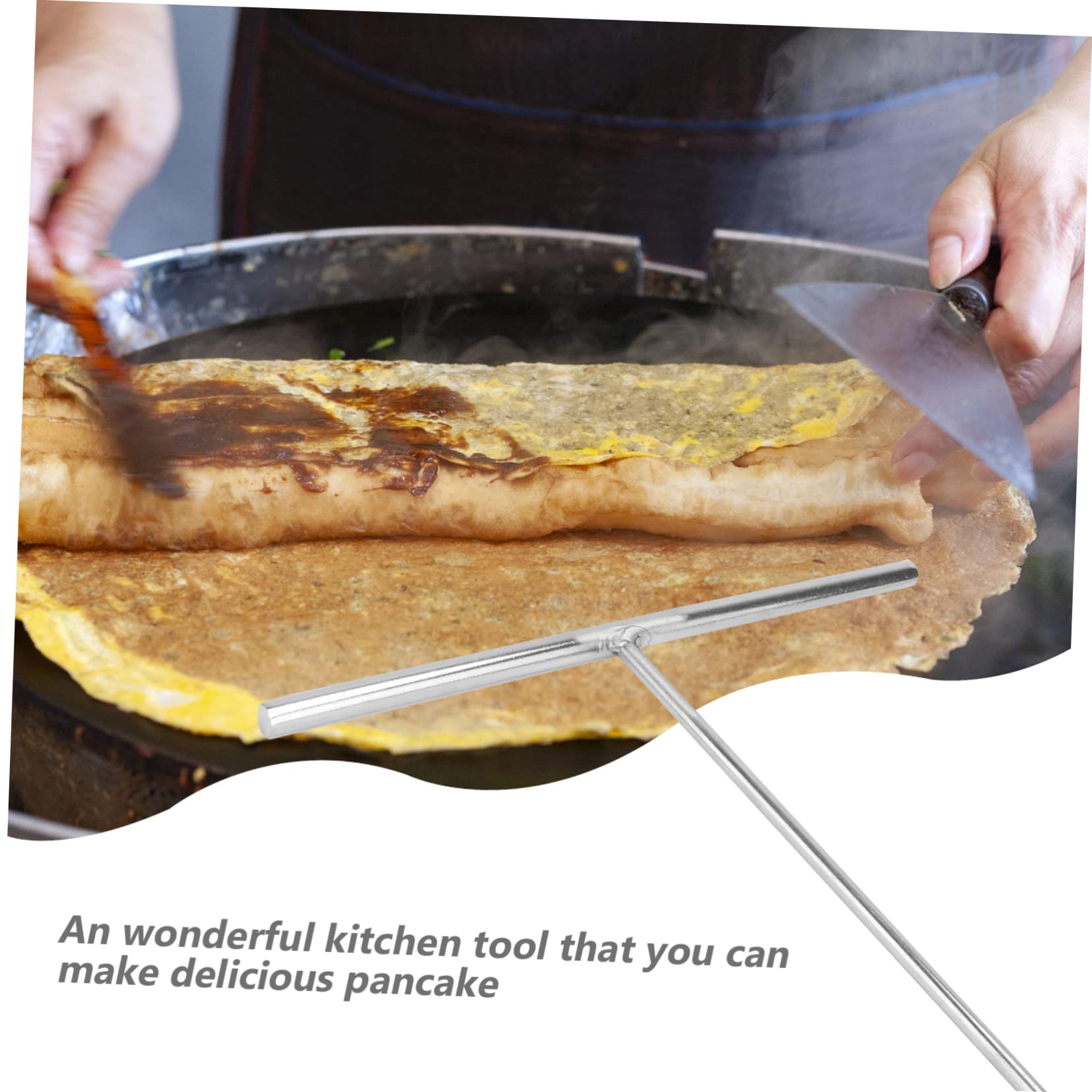 Cabilock Raspador De Crepes Inoxidable Espátula Crepera Para Panadería y Cocina