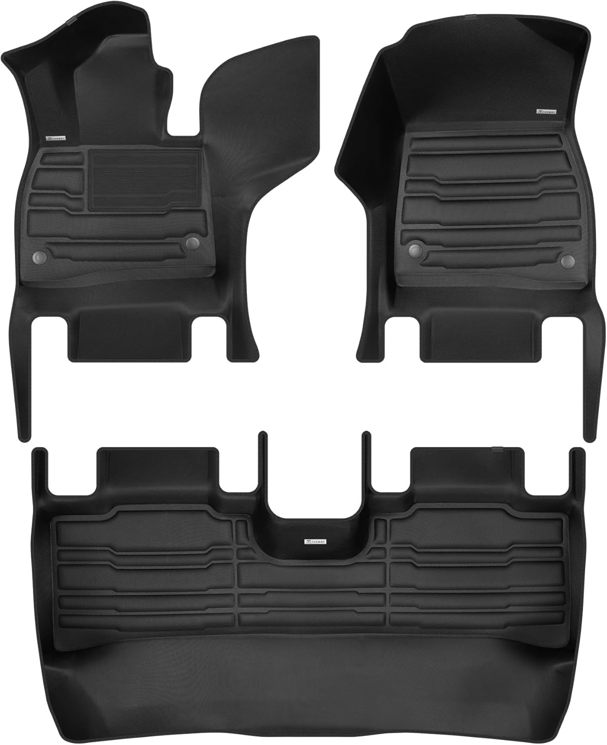 TuxMat - for Mercedes-Benz EQE SUV 2023-2026 Models - Custom Car Mats - Maximum Coverage, All Weather, Laser Measured - This Full Set Includes 1st and 2nd Rows