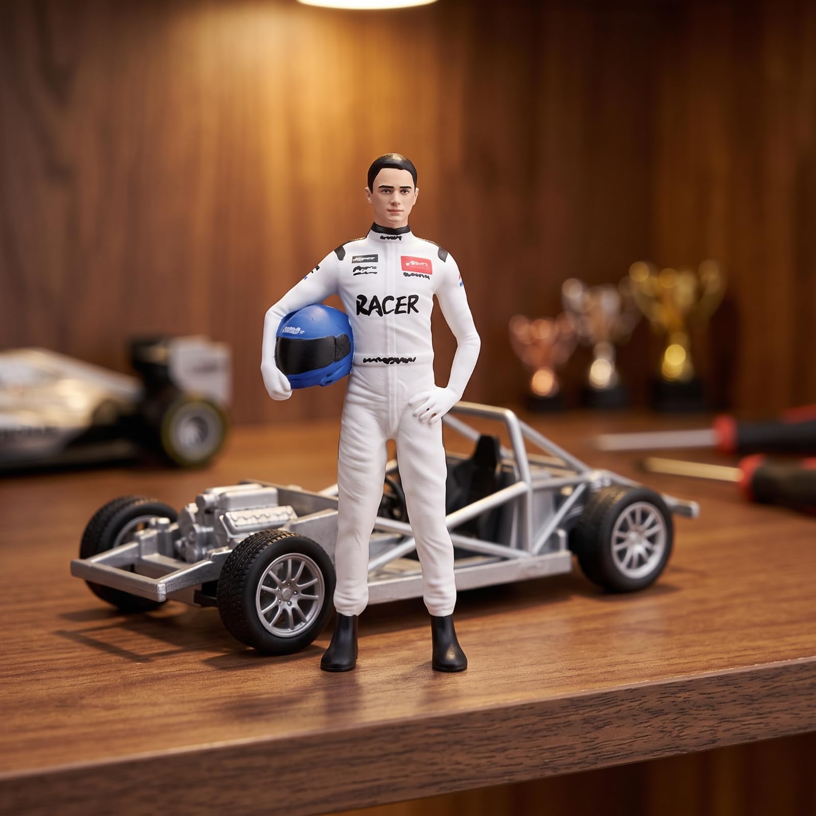 de Carreras Miniatura Figura Coleccionable Muñeco Estatuilla Resina con Traje Ajustado Detalle Pose con Mano en la Cintura Adecuado