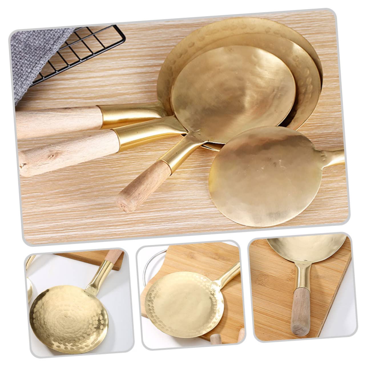 COLLBATH 3 Pezzi Di Robusto Mestolo Da Cucina in Rame Per Tofu Impugnatura Comoda Per Servire in Modo Efficiente