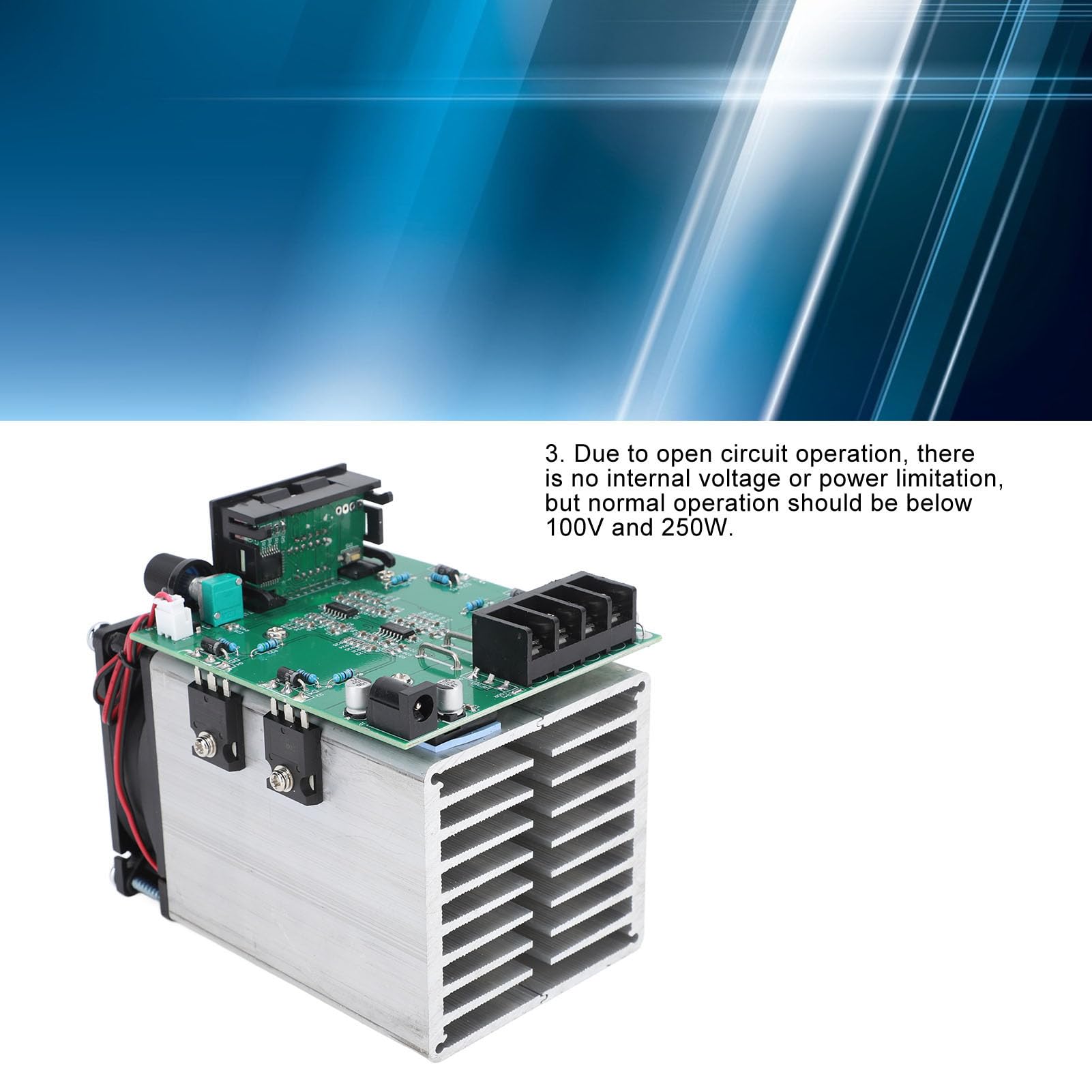 Testeur électronique de charge CC 12 V, 250 W, 0 à 20 A ; module testeur de capacité de batterie avec affichage numérique ; décharge à courant constant pour l’analyse des batteries