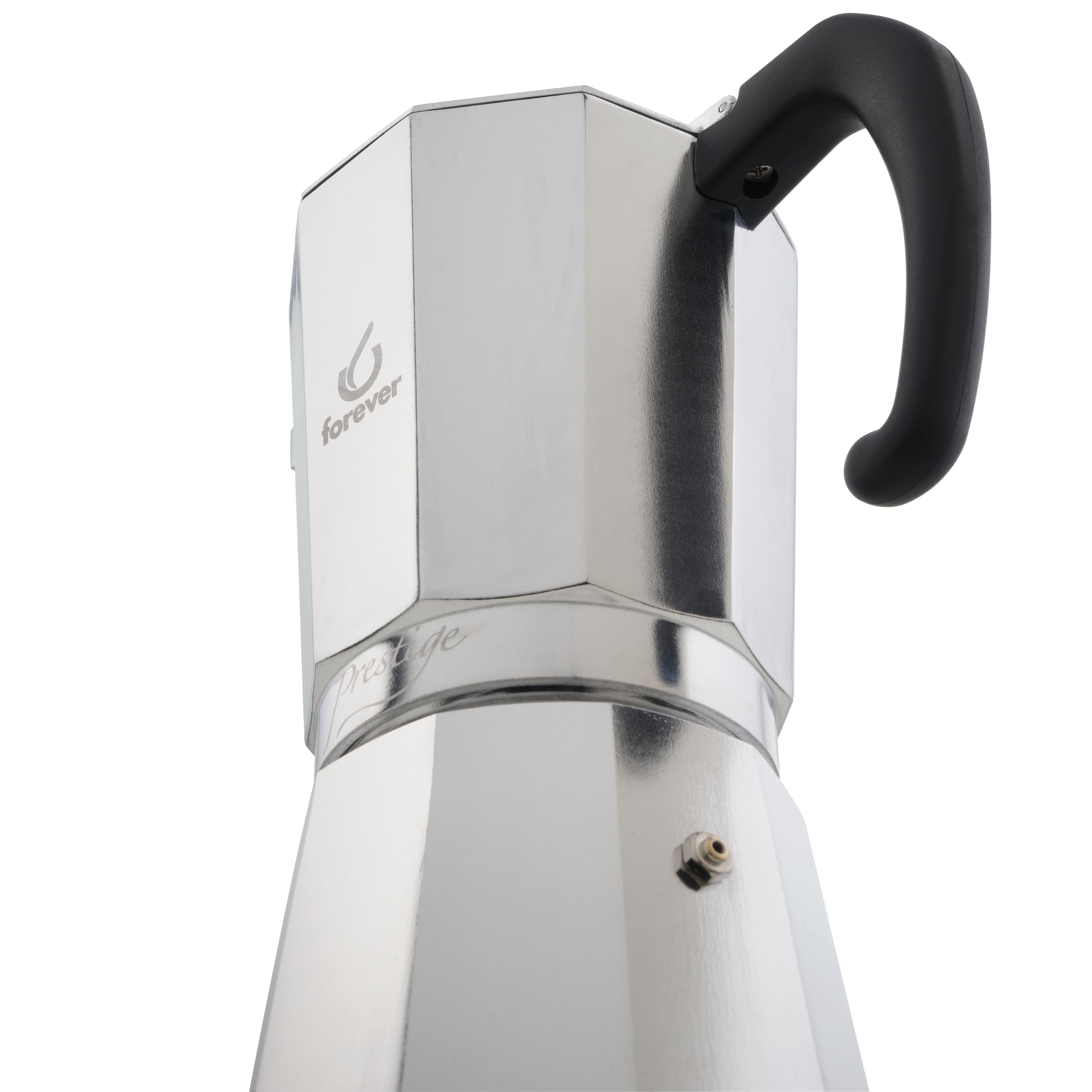 FOREVER Miss Moka Prestige | Caffettiera Moka in Alluminio (18 Tazze) | Macchina da Caffè Espresso per Casa e Campeggio | Caffettiera Portatile con Guarnizione in Silicone