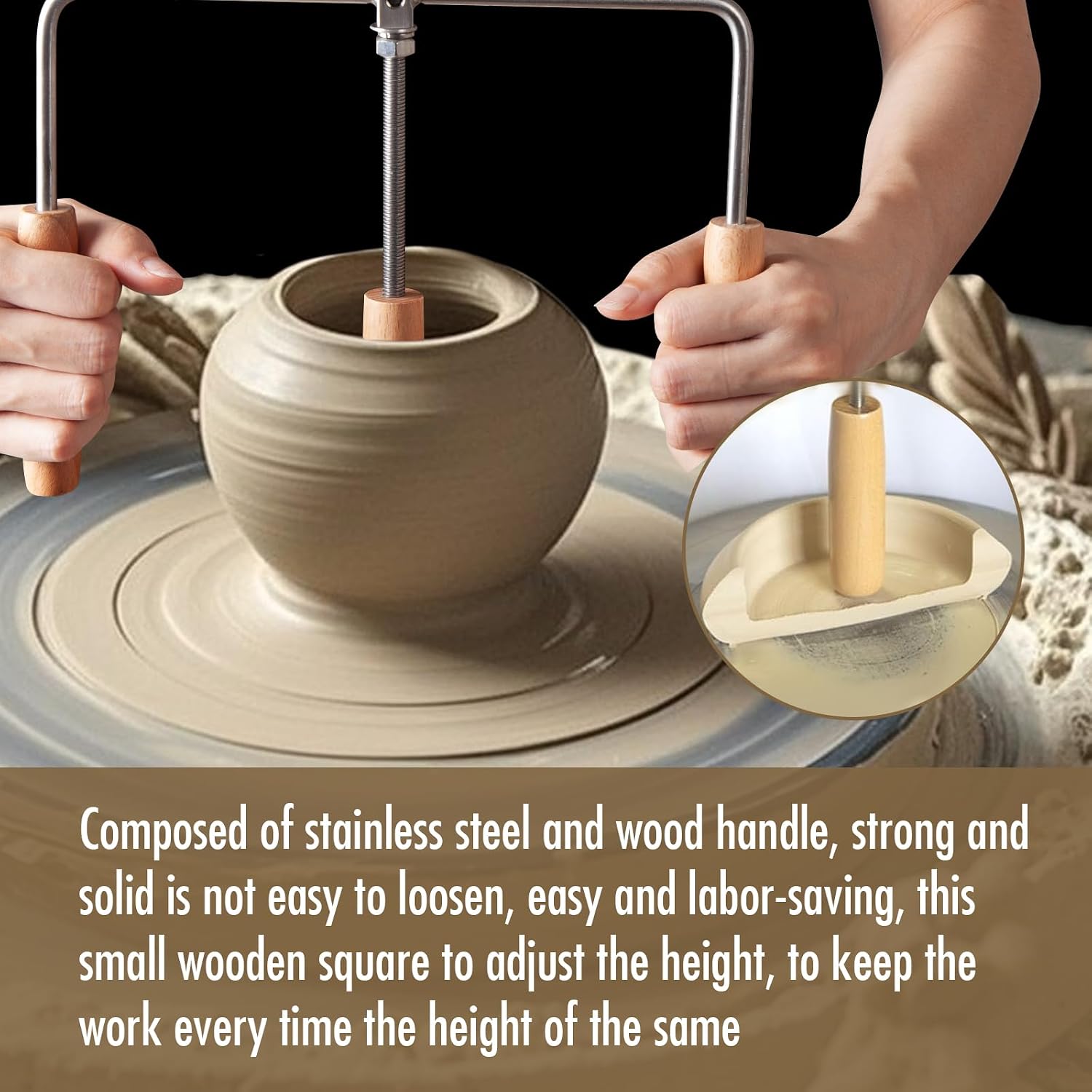 Pottery Centering Tool and Bottom Setter Pottery Tool,Ceramic Pot Cup Opening Tool and Accessories，Pottery Molds for Handbuilding and Pottery Wheel Tools,with 5 Pcs Thickness Wood Boards