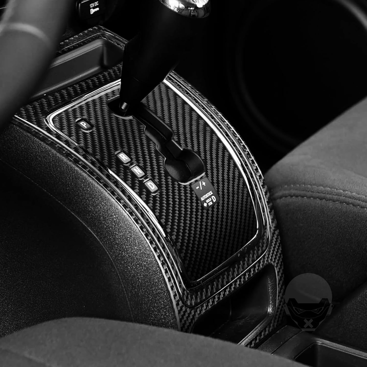 Real Black Carbon Fiber Car Center Console Automatic Gear Shift Control Sticker Set Compatible with Jeep Compass 2009-2016 Patriot 2009-2017[Sport/Latitude/Limited] Auto Interior Accessories
