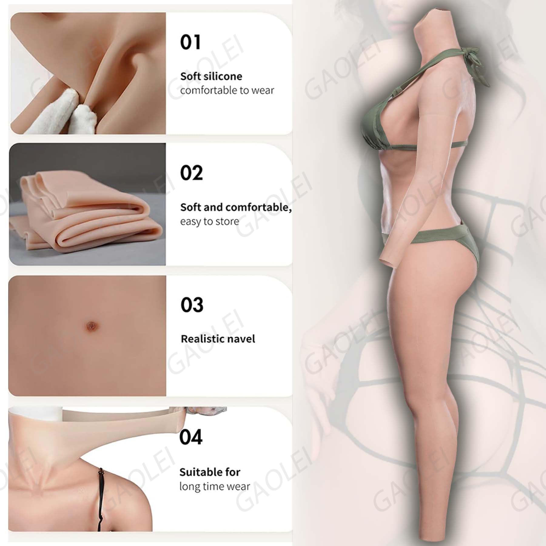 Adima Body per Protesi Pettorale in Silicone Realistico Pantaloni Finti per Potenziare L'anca Travestiti per La Coppa C Transgender