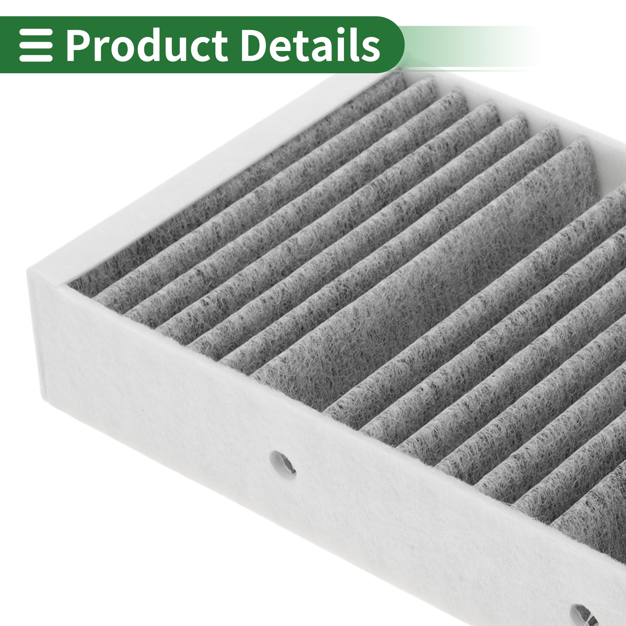 Filtro Abitacolo n. 164830021864 per Mercedes-Benz GL-CLASS (X164) GL 320 CDI / 350 BlueTEC 4-matic 2009-2012 in tessuto con carbone attivo, 2 pezzi