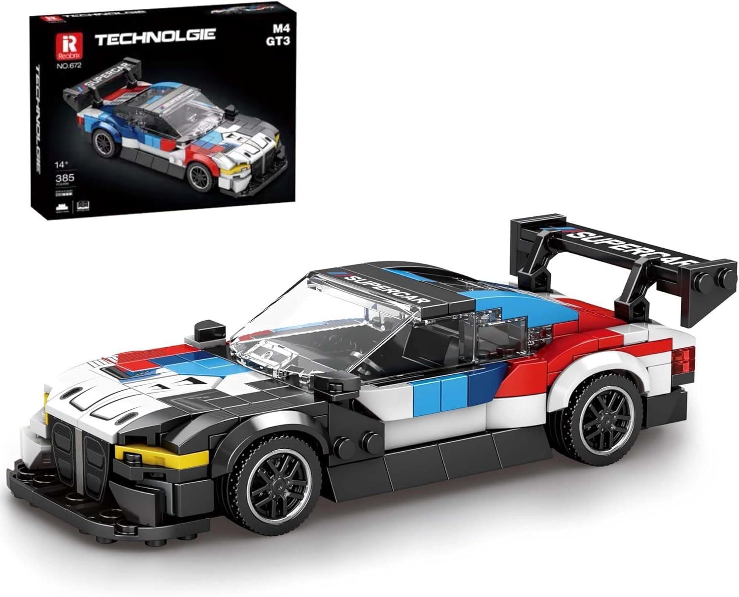 Reobrix 672 BMW M4 GT3 Toy Car Building Blocks, Model Cars