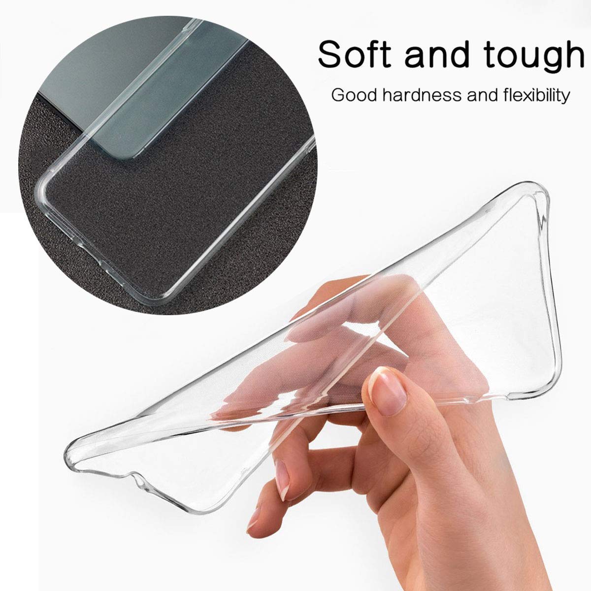 Handyhülle Für Vivo Y22s (6,55 Zoll) – Transparent + Schwarz, TPU Silikon, Mit 2x Gehärteter Displayfolie