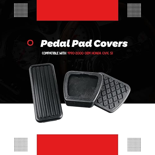 Miniatura 2 de Kits de fundas de pastilla, compatibles con Honda Civic 1990-2000, cubiertas para pedales de freno/embrague y cubierta para pedal del acelerador.