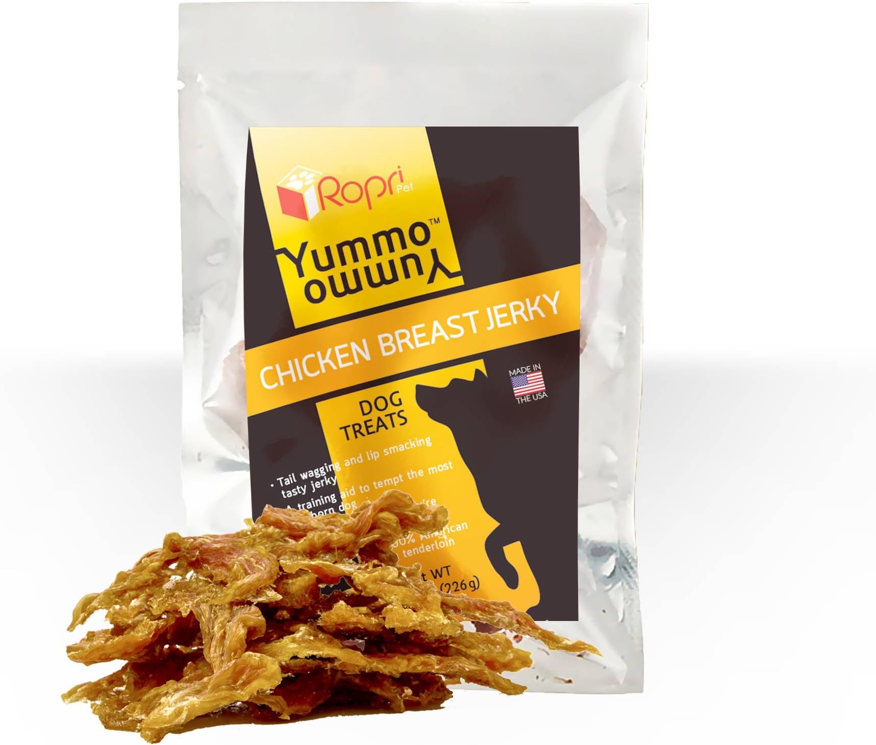 All Natural Chicken Jerky Dog Treats Grain Free, Organic, Healthy Dog Treats. Made in The USA Only, Your Dog Will Love Yummo Yummo