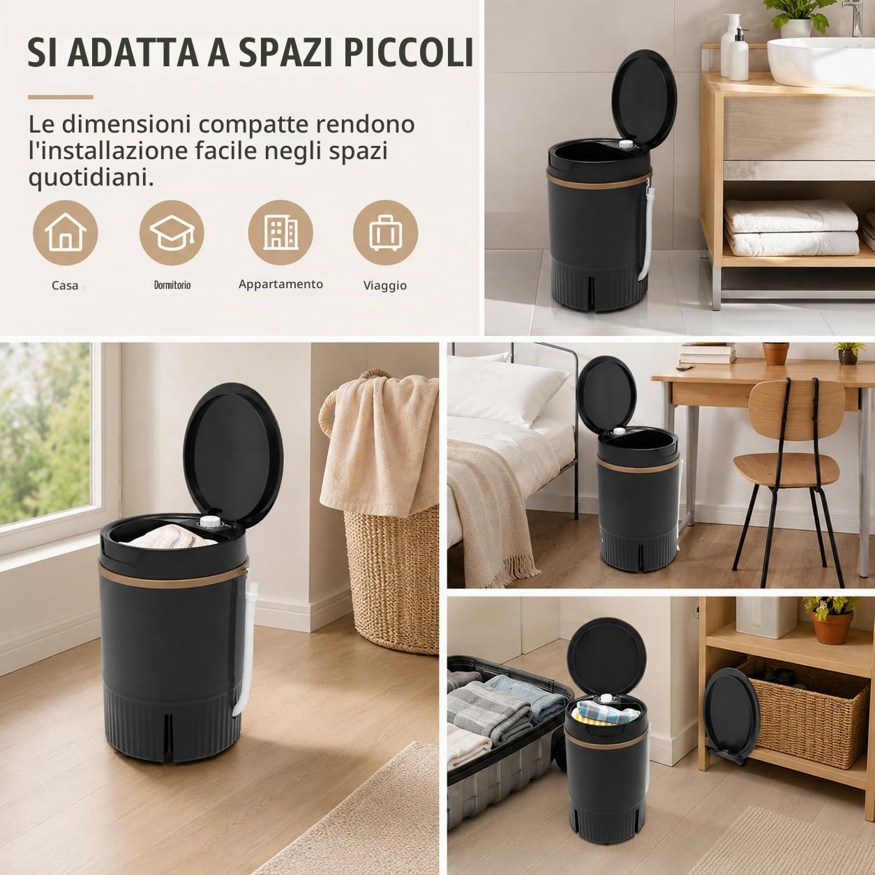 Lavatrice Portatile Mini Lavatrice 4,5L Lavatrice Da Campeggio Con Centrifuga E Cesto Di Disidratazione Lavatrice Piccola Lavatrice Da Viaggio,Usato Per Famiglie, Alberghi, Campeggi