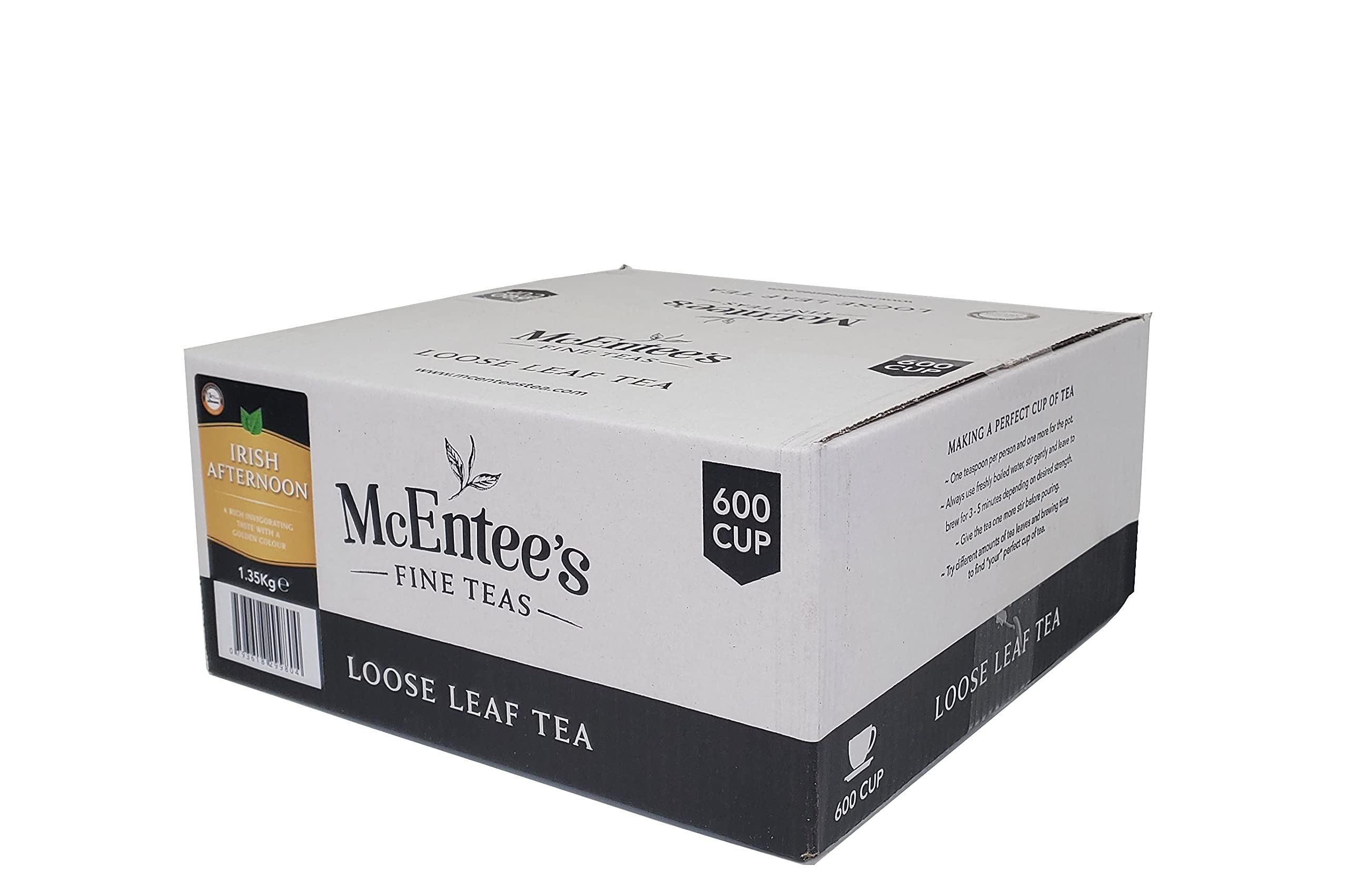 McEntee's Irish Afternoon Loose Tea - Catering 1.35Kg - 600 Cup – BLENDED IN IRELAND, CITRUSY, BRISK & FUL BODIED. A Traditional Irish Blend of Ceylon, Assam and Kenyan Loose Tea’s.