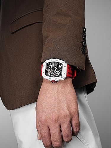 Miniatura 6 de TSAR BOMBA Relojes mecánicos automáticos de lujo para hombre, bisel de fibra de carbono, movimiento japonés, cristal de zafiro, resistente al agua,