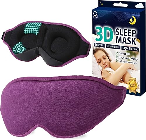 Máscara de ojos para dormir con copa contorneada 3D 99.9% de bloqueo de luzSuave venda de noche para dormir, viajes, siesta de vuelo, correa