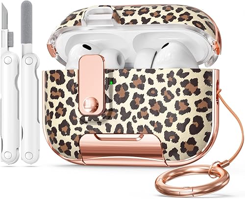 Miniatura 14 de Funda para Apple AirPod Pro 3 2025 con cerradura, funda transparente de TPU floral para AirPod Pro de 3 generación para mujeres y niñas, fundas para
