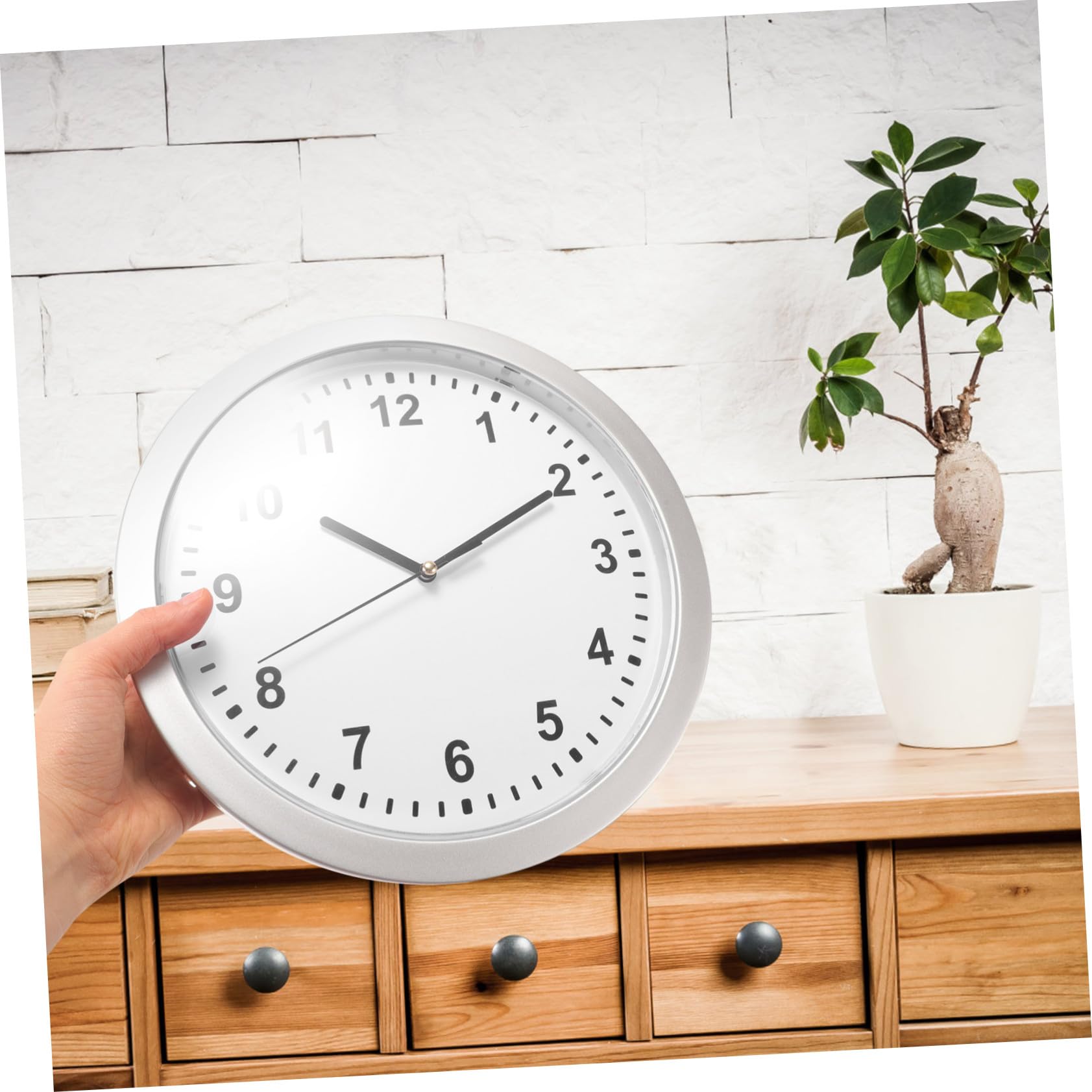 Reloj Secreto Caja Fuerte Oculta para Almacenamiento Seguro de Objetos de Valor, Diseño en Plástico Blanco, Elemento Decorativo Adecuado Hogar