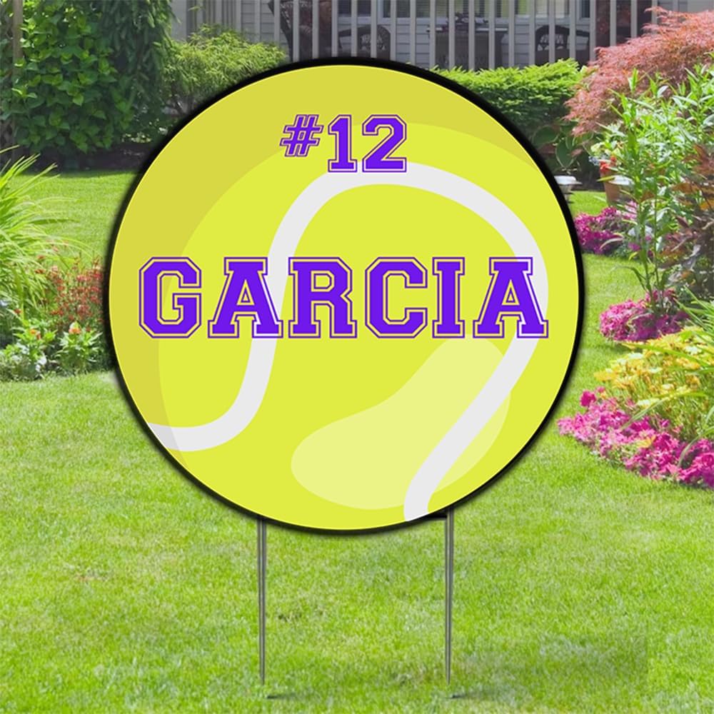 Personalized Ball Cut-out Yard Sign 17x17 In With Number &name, Basketball Football Volleyball Softball Volleyball Baseball Tennis Yard Sign Outdoor Lawn Decorations, Birthday Party Décor#1
