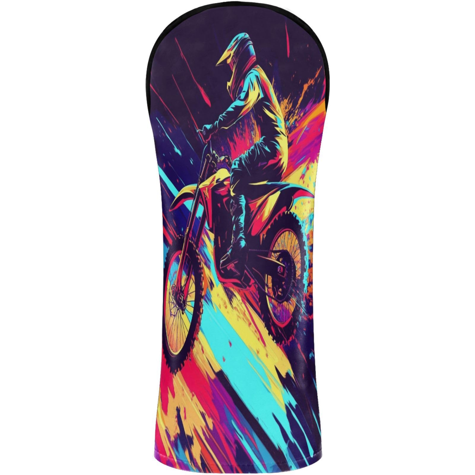 Golf Club Head Cover Headcover with Interchangeable No. Tags for Woods and Driver Fairway Hybrid Motocross Bike and Lightning1