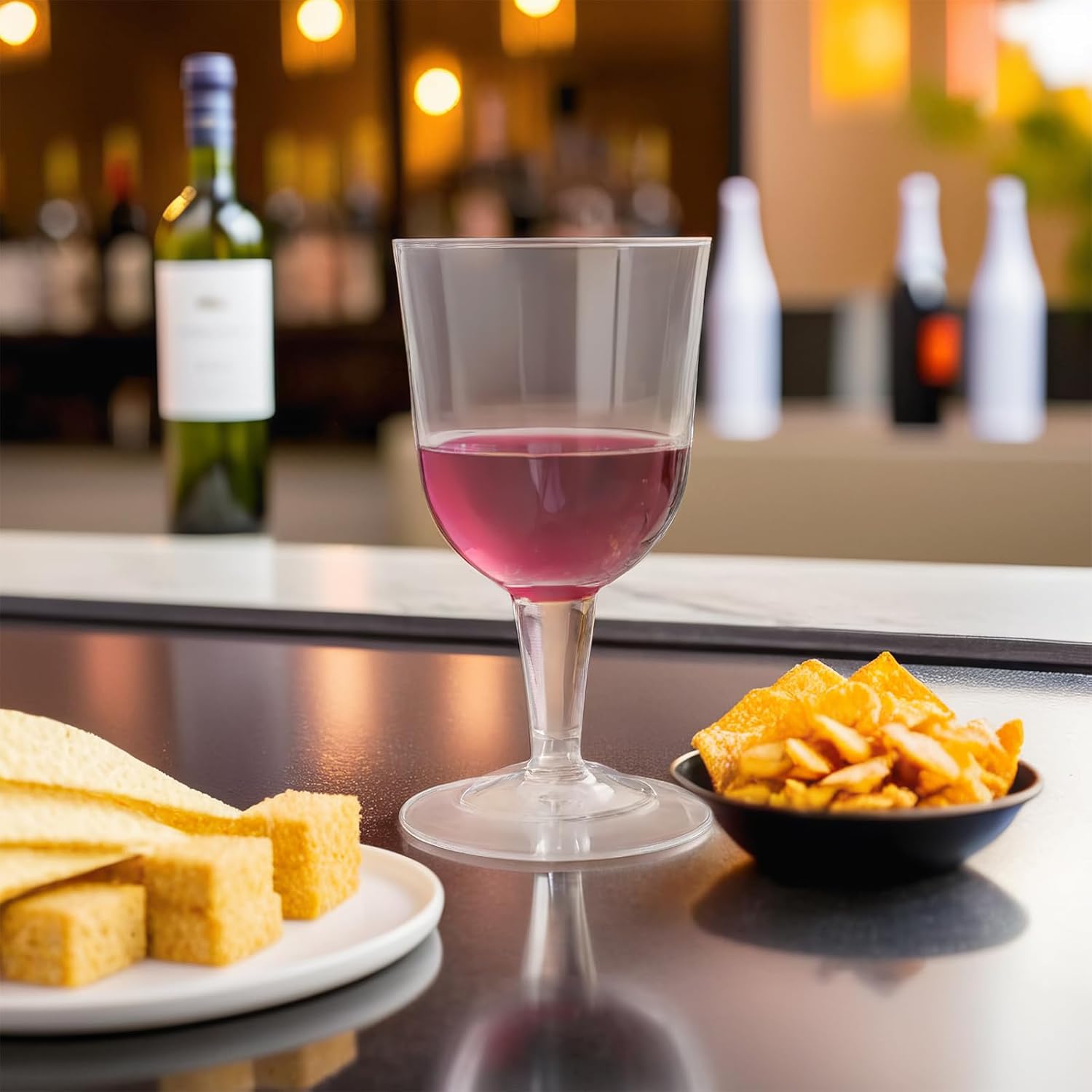 Clear Plastic Wine Glasses (5.5 Oz) 8 Count - Premium Quality, Perfectly Sized & Disposable - Great For Parties & Events - Image 2