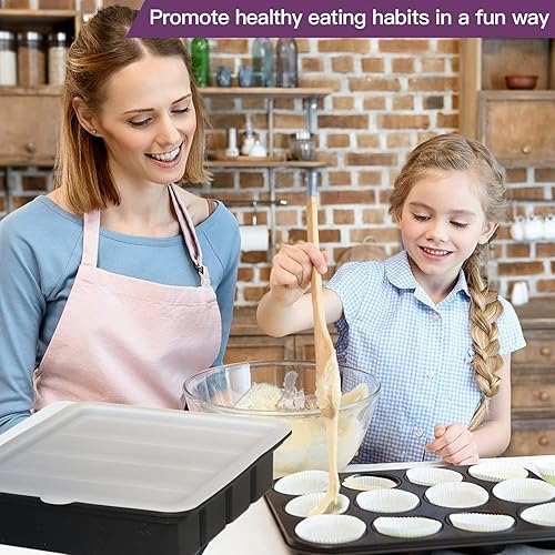 Miniatura 8 de Bandeja de silicona antiadherente para moldes de mantequilla, máquina de mantequilla de gran cavidad con capacidad para 8 cucharadas de mantequilla,