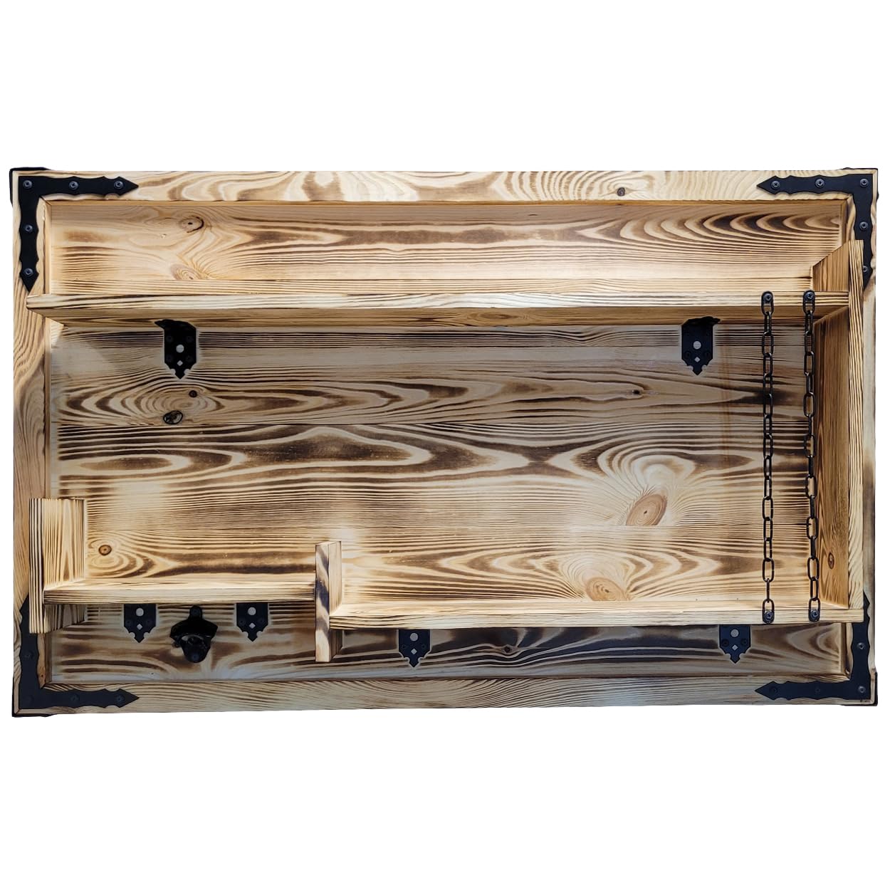 Weeco Estantería de Madera para Colgar en Casa, Hecha a Mano, Estilo Rústico, para Pared, Bar, Botellero, Regalo para Hombres, Cuadro 3D