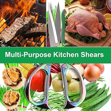 2PC Multi Purpose Kitchen Shears Stainless Steel Kitchen Scissors