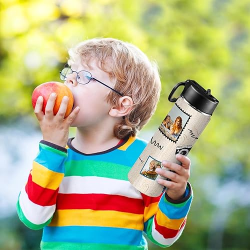 Miniatura 6 de Personalized Water Bottles With Straw, Custom Sports Water Bottle with Picture Name Customized Double Wall Vacuum Insulated Cup Gift For Kids Men