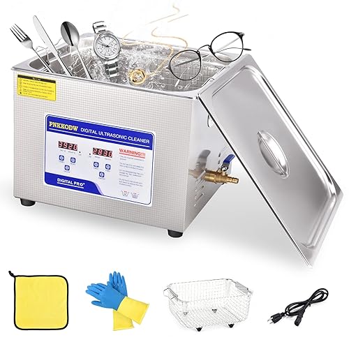 PNKKODW Limpiador ultrasónico profesional 6.5L Lab Sonic Cleaner Limpiador ultrasónico de piezas con temporizador digital y calentador para anillos