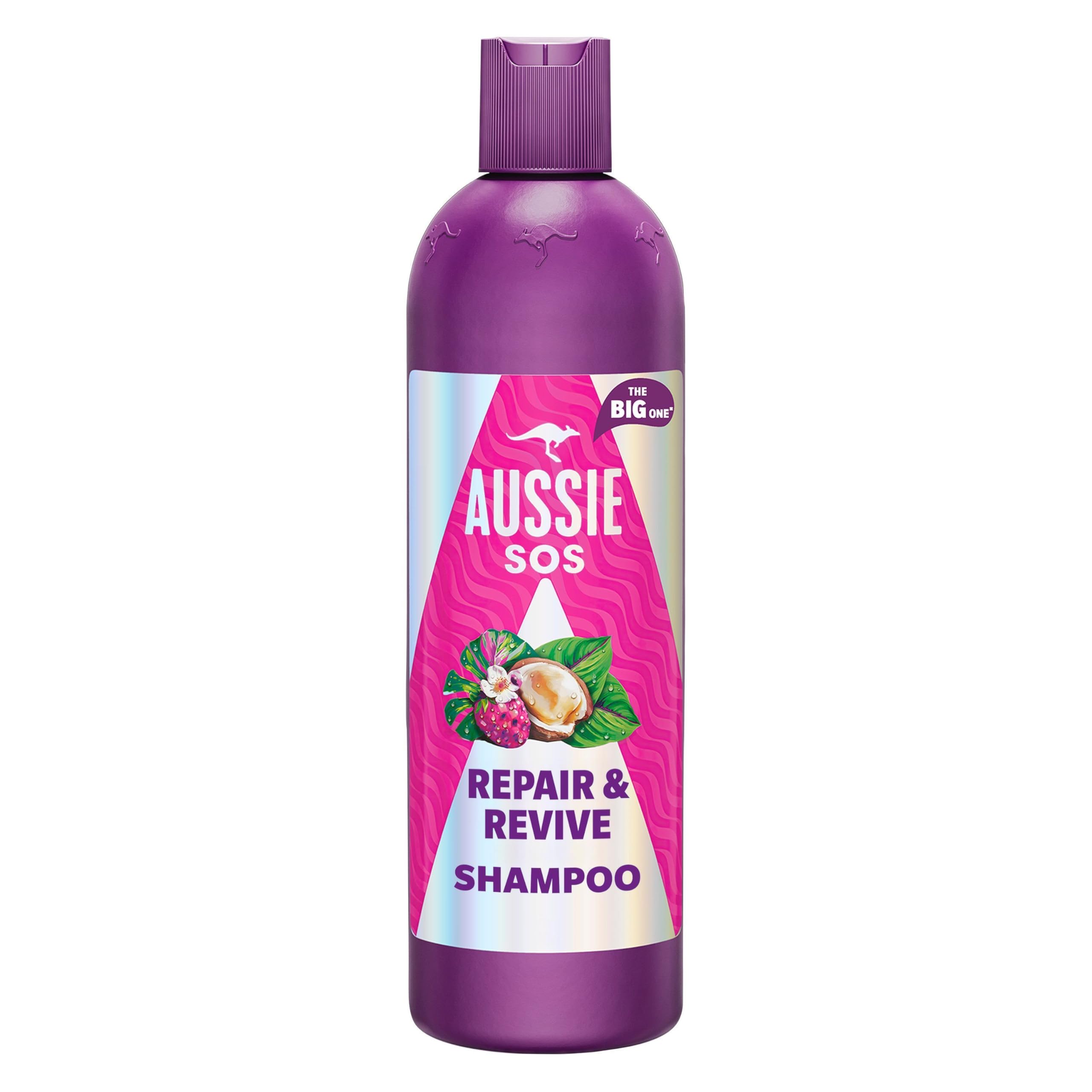 Aussie SOS Repair & Revive Shampoo 500ml für Weiches, Glattes und Hydriertes Haar, Hilft bei Reparatur und Schutz vor Schäden, Vegan, mit Australischen Superfoods Angereichert