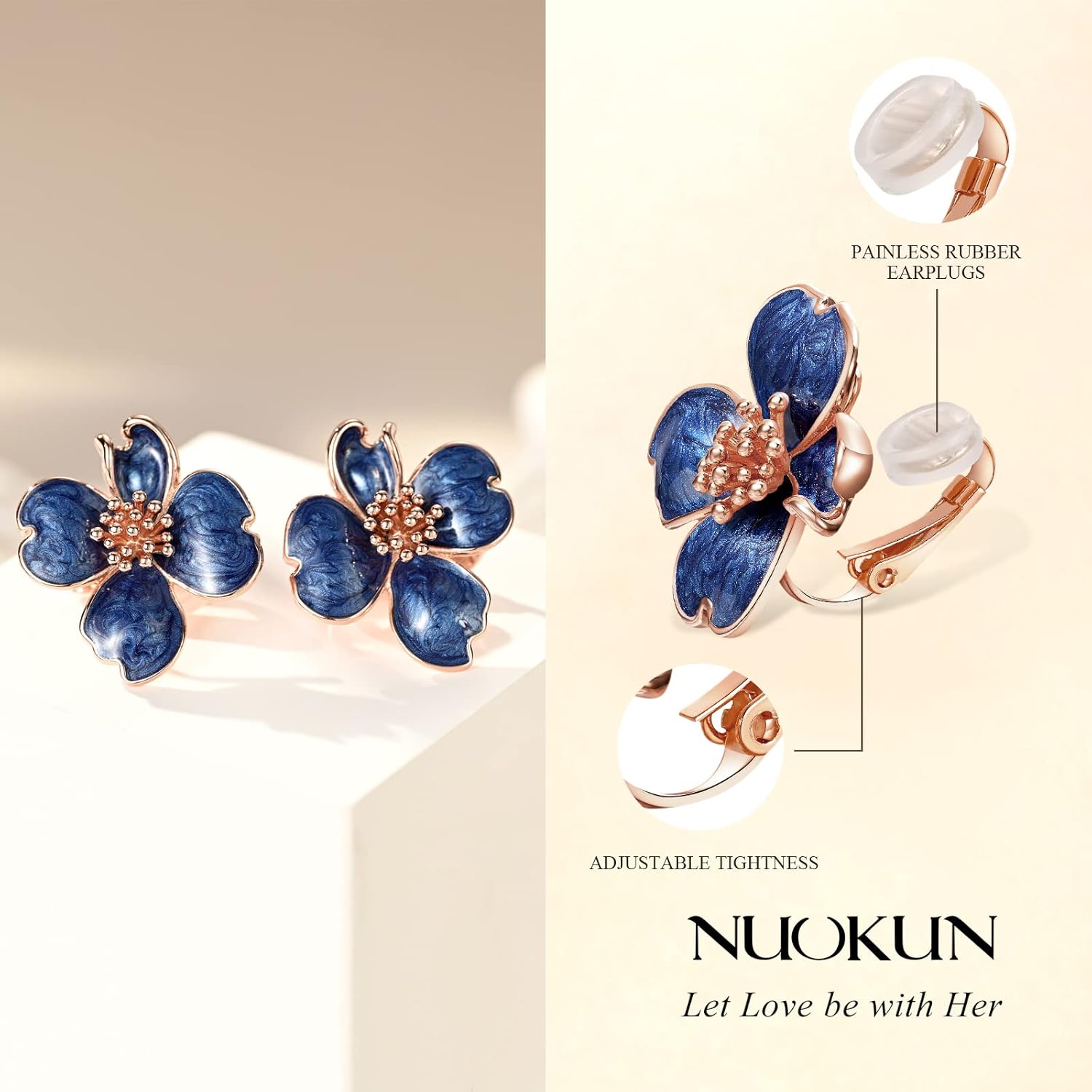 Clip on Earrings Women, 14K Gold Plated Earrings for Sensitive Ears, Fashion Women's Earrings Jewelry Birthday Gift for Wife Grandma Daughter Girls on Christmas Thanksgiving - Image 5