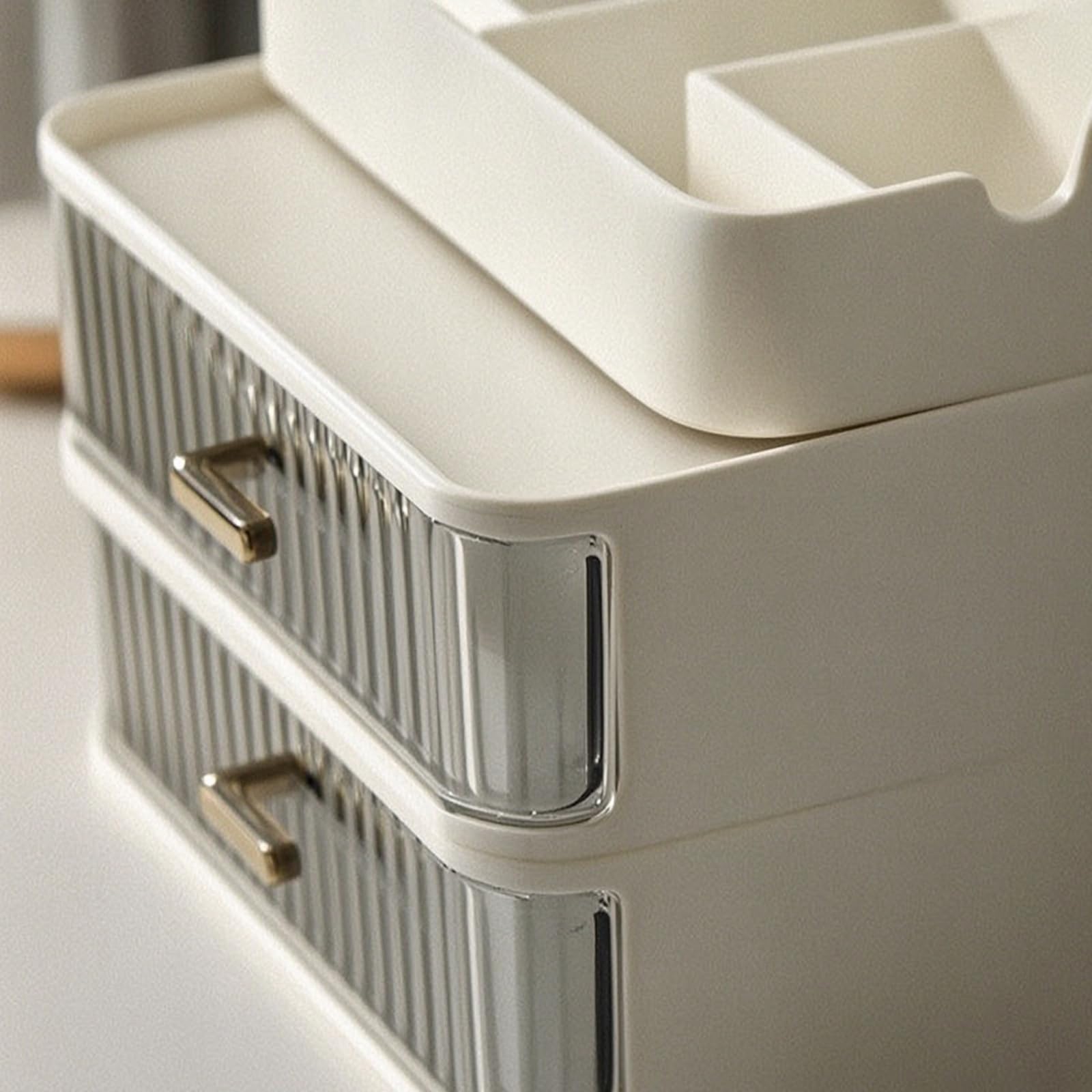 Organizzatore con Cassetti Salvaspazio Porta Penne da Scrivania Multi Livello Portaoggetti per Impiegati, Ufficio, 20 20 37.5 Cm