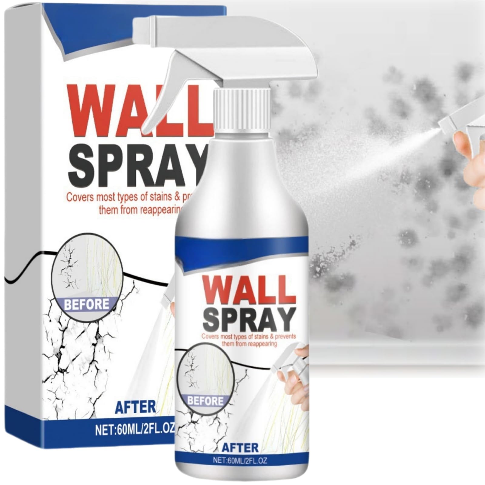 Versatile Wall Spray Wall Repair Paint,White Paint for Walls,Stain Blocker Pain for Ceiling and Walls,Water-Based Pa/int White Peel,Sealing Ceiling Pai/nt,Wh-ite Emulsion Pai-nt Matt,Primer Spray