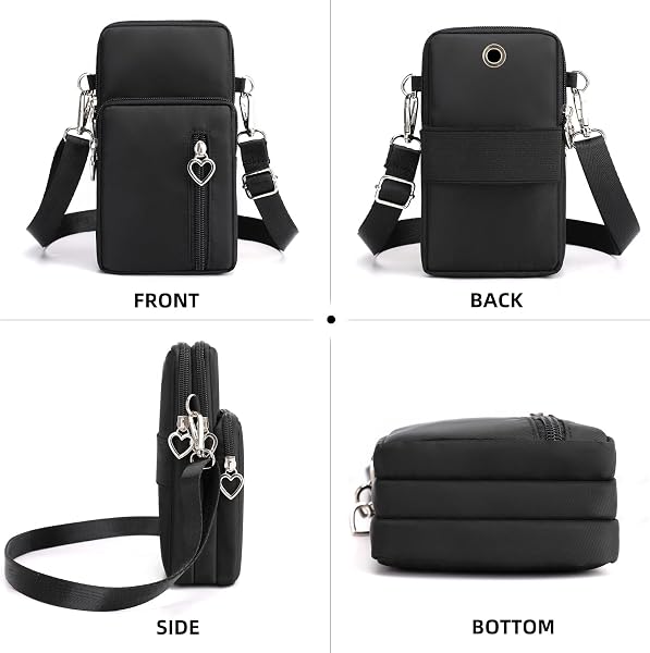 JANKS Small Crossbody Bag for Women - Mini Phone Purses with Crossbody Strap and Wallet - Nylon Arm Bag - 5
