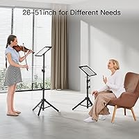 Vista 14 de AMADA Soporte para proyector, soporte para laptop con altura ajustable de 22 a 36 pulgadas, soporte de proyector resistente como bastidores de DJ