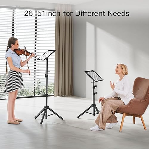 Miniatura 14 de AMADA Soporte para proyector, soporte para laptop con altura ajustable de 22 a 36 pulgadas, soporte de proyector resistente como bastidores de DJ,