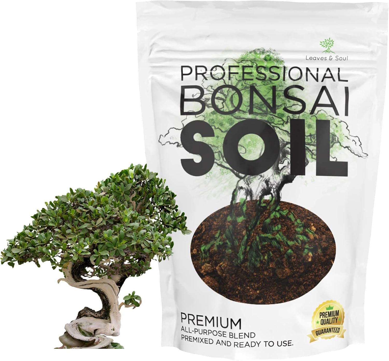 Leaves and Soul Complete Bonsai Set - Small Blue Rectangle Bonsai Pot | 160ft of Bonsai Hobby Wire | Wire Cutter | Bonsai Soil | Bonsai Fertilizer | Storage Bag