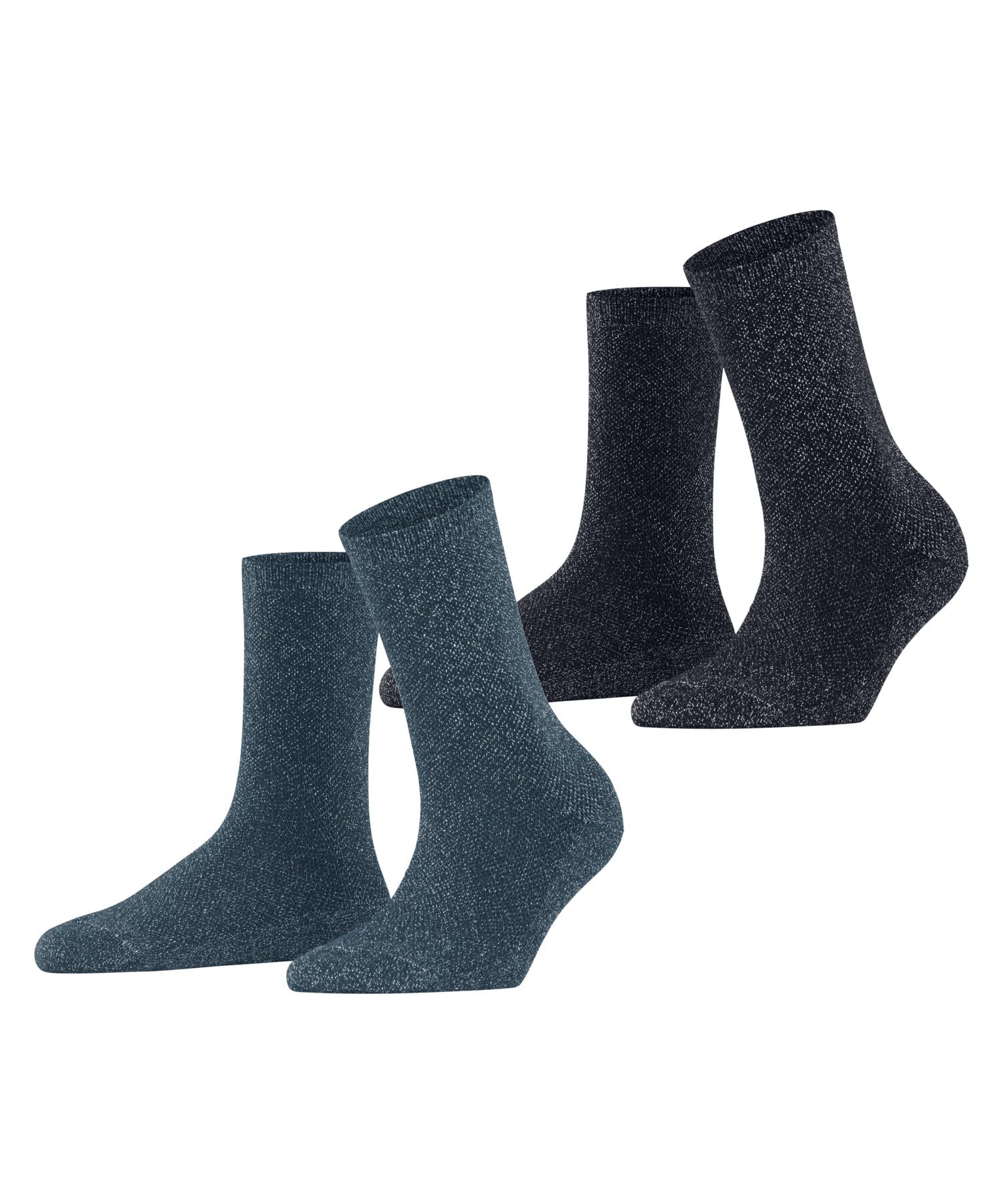 ESPRIT Women's Shimmer Multipack W So Cotton Patterned 2 Pairs Socks, Blue Mix 0040, 2.5-5
