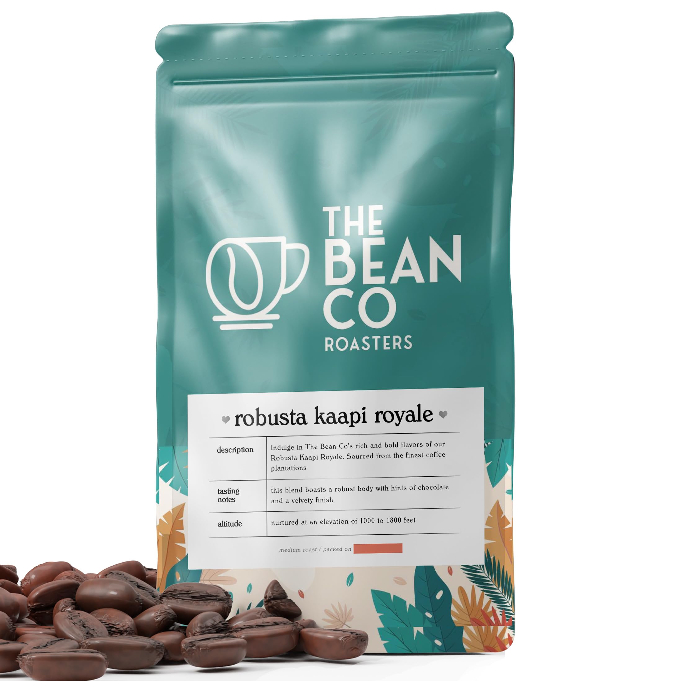 THE BEAN CO Robusta Kaapi Royale | Medium Roast | 100% Robusta | Roasted Coffee Ground (French Press, 250 g) | Plantation AA | Premium Indian Coffee | Bold & Strong Flavor