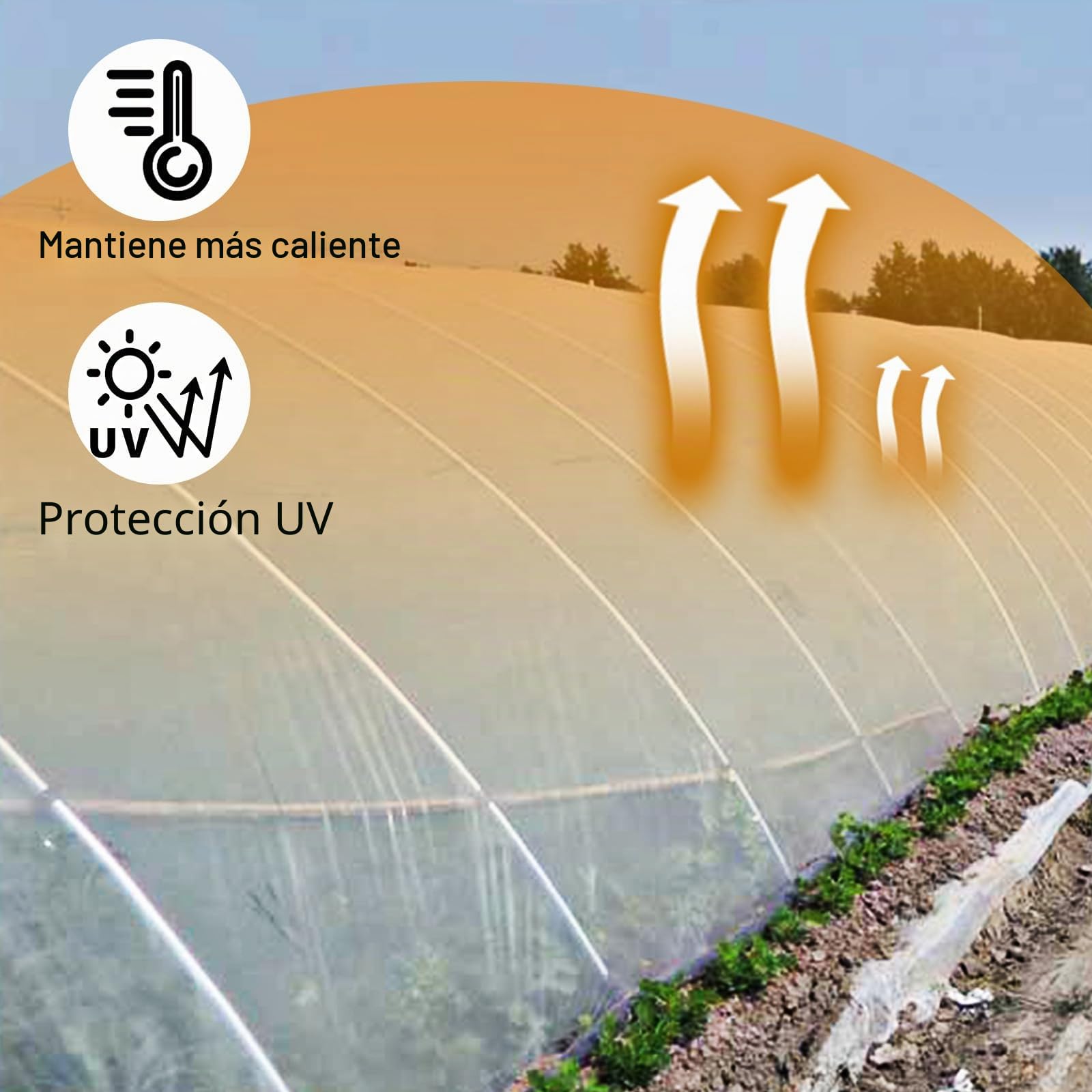 VEVOR Película de Invernadero de Polietileno, 7,3 m de Largo x 15,2 m de Ancho, Transparente, túnel de 0,15 mm de Grosor, láminas de Polietileno Resistentes al desgarro como láminas de plástico para