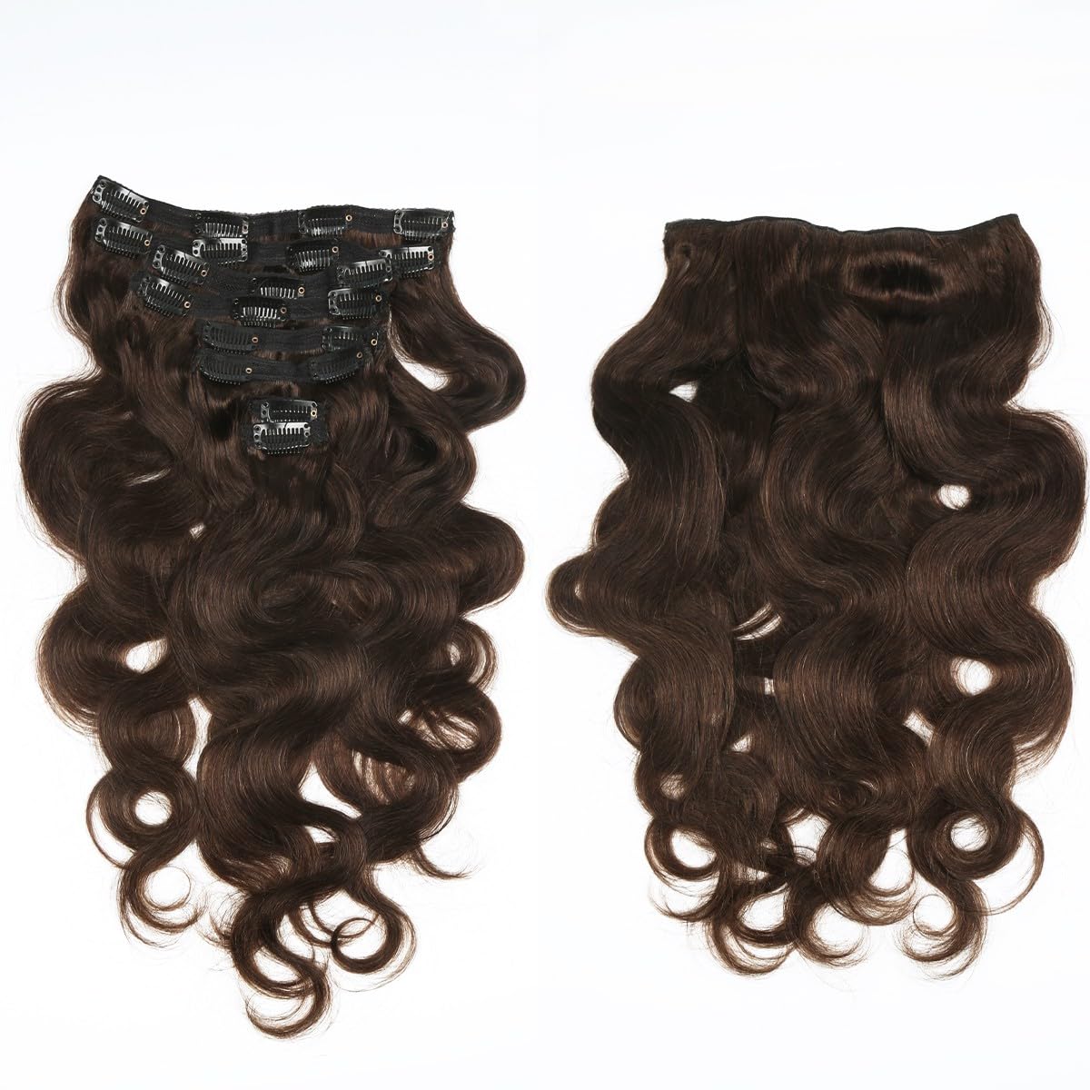 Sexycat Body Wave Hair Extensions Clip in 24 Inch 8Pcs 120g Clip in Hair Extensions Real Human Hair - Image 2
