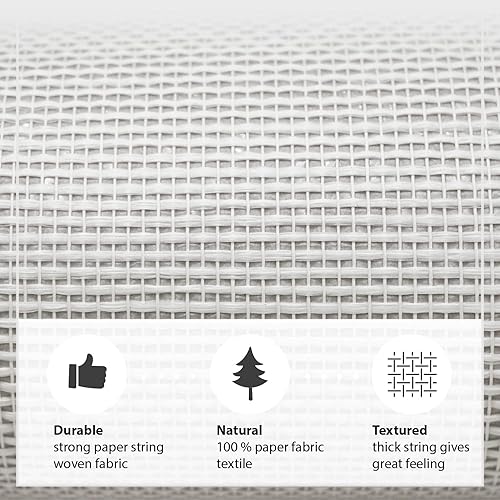 Miniatura 4 de Ansehan DF1004 - Colección Komiori de papel de 11.8 pulgadas de ancho x 118 pulgadas de largo, tela decorativa tejida con textura para decoración