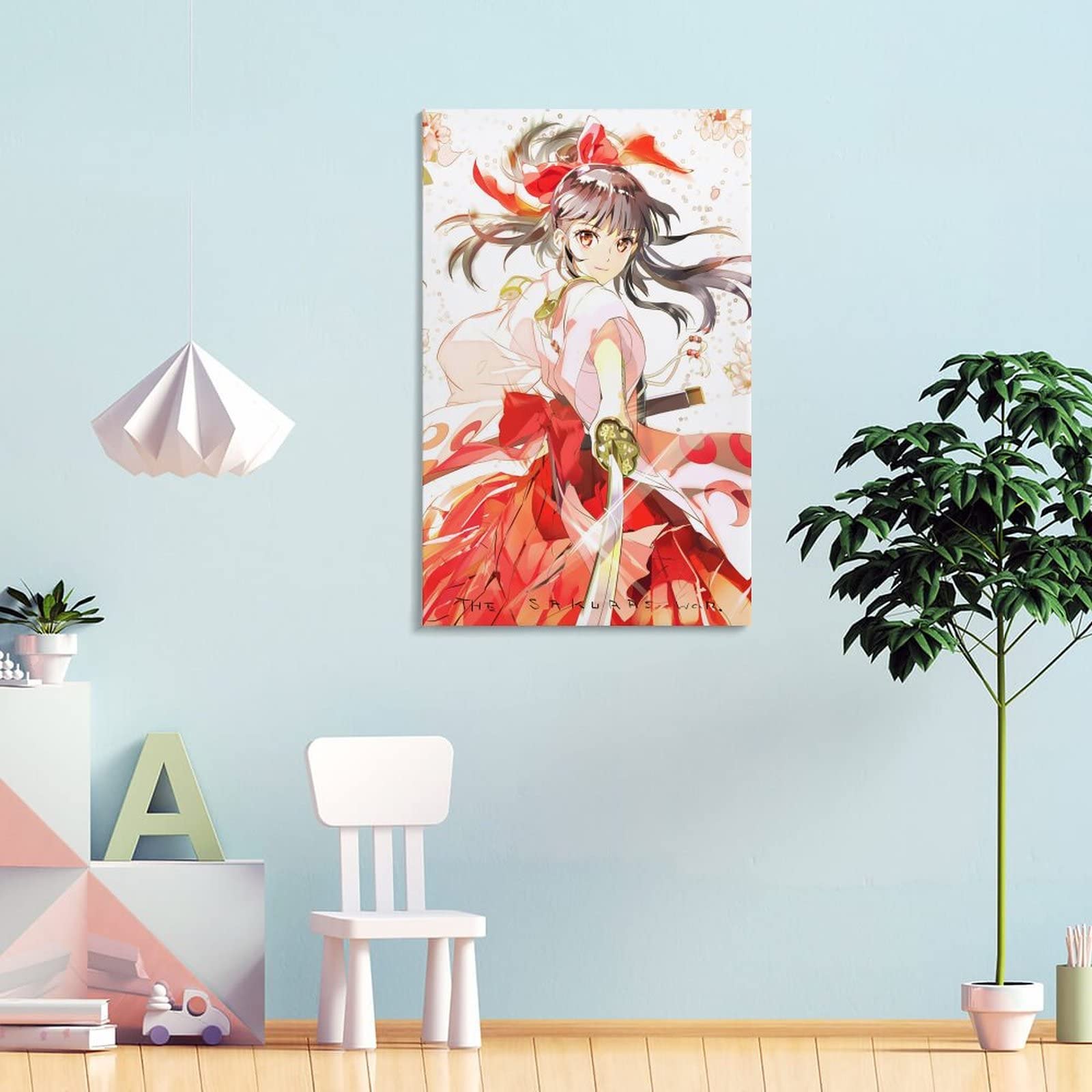 Amazon.co.jp: 絵画 サクラ大戦 真宮寺さくら 落桜 女剣士 ポスター