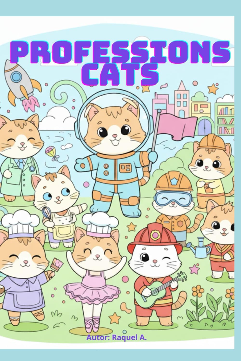 Professional Cats: A Fun and Unusual Coloring Book: Funny Illustrations of Kittens Performing Various Professions