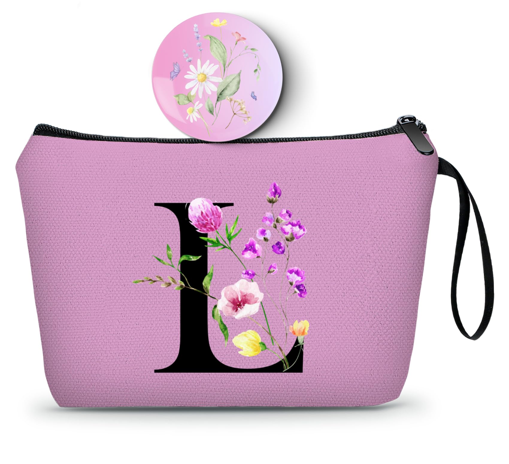 Birthday Friendship Bridesmaid Team Gifts for Employees Women Mom Aunt Daughter Teenage Girl Personalized Make up Cosmetic Bag Travel with Mirror