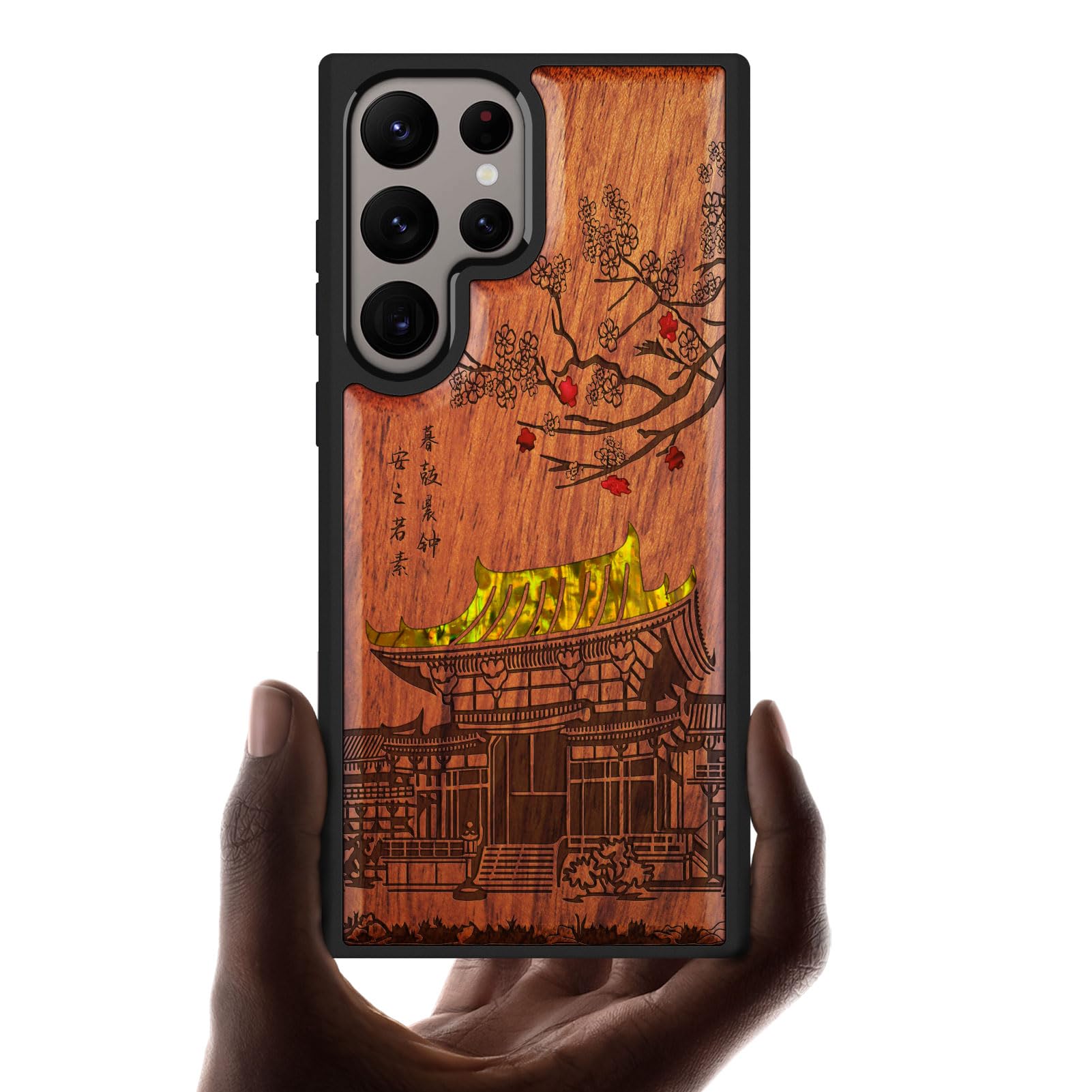 Amazon.co.jp: Carveit 木製 カバー 対応 Galaxy S24 Ultra ケース 手 