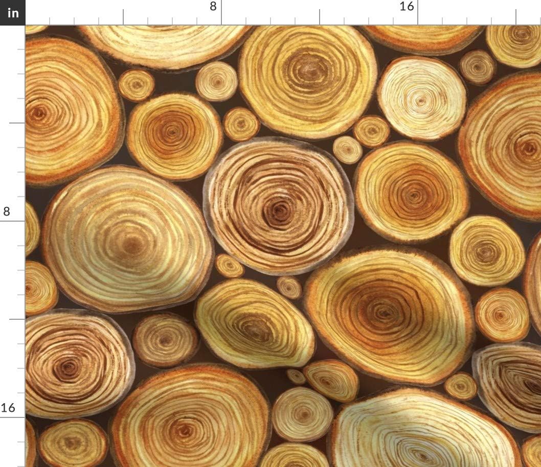 Spoonflower Fabric - Logs Brown Woodland Tree Watercolor Wood Nursery Rustic Wedding Printed on Petal Signature Cotton Fabric by The Yard - Sewing Quilting Apparel Crafts Decor