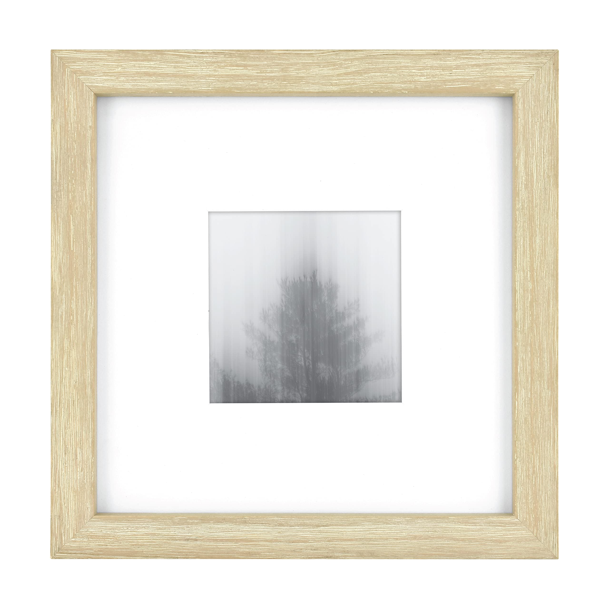 Master and Co.Gallery Wood Frame, Natural, 8 x 8 in matted to 4 x 4 in
