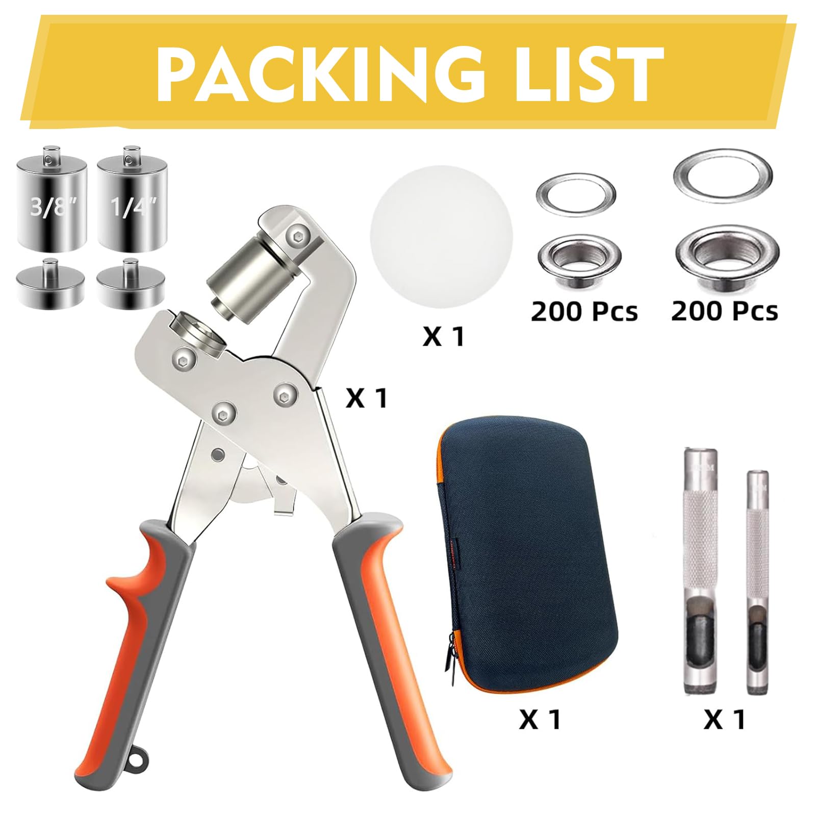 Magnetic Eyelet Punch Kit (10MM+6MM) Includes A Tool Bag - Image 2